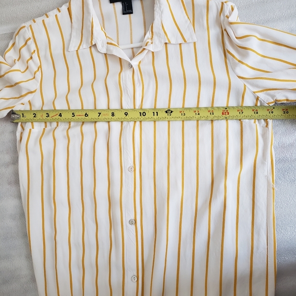 FOREVER21 🌟 White Yellow Striped Dress - Picture 7 of 10